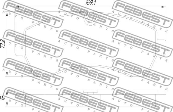 Febest 1601-906F - Гальмівні колодки, дискові гальма autocars.com.ua