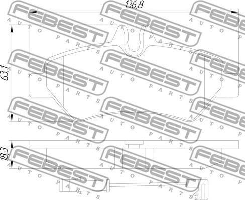Febest 1601-906R - Гальмівні колодки, дискові гальма autocars.com.ua