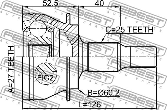 Febest 1610-245 - Шарнирный комплект, ШРУС, приводной вал autodnr.net