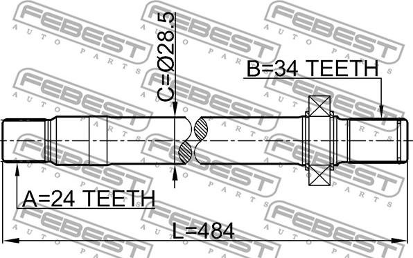 Febest 1612-210LH - Приводний вал autocars.com.ua