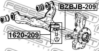 Febest 1620-209 - Опора шаровая переднего нижнего рычага mercedes benz sprinter 209-211 2006- autodnr.net