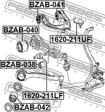 Febest BZAB-040 - Сайлентблок підвіски autocars.com.ua