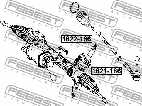 Febest 1621-166 - Наконечник рулевой тяги, шарнир avtokuzovplus.com.ua