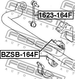 Febest 1623-164F - Тяга / стойка, стабилизатор avtokuzovplus.com.ua