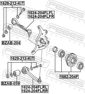 Febest 1624-204FLRL - Важіль незалежної підвіски колеса autocars.com.ua