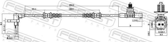 Febest 16606-005 - Датчик ABS, частота вращения колеса avtokuzovplus.com.ua