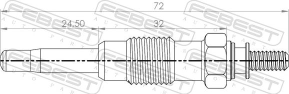 Febest 16642-004 - Свічка розжарювання autocars.com.ua