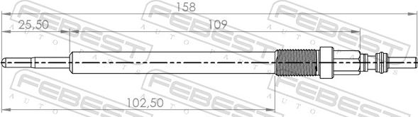 Febest 16642-005 - Свічка розжарювання autocars.com.ua