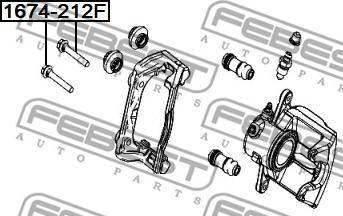 Febest 1674-212F - Направляющий болт, корпус скобы тормоза avtokuzovplus.com.ua