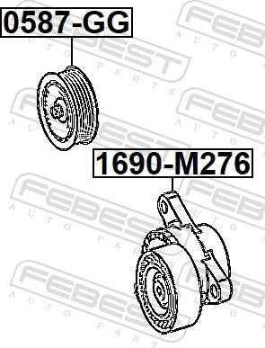 Febest 1690-M276 - Натяжитель, поликлиновый ремень avtokuzovplus.com.ua