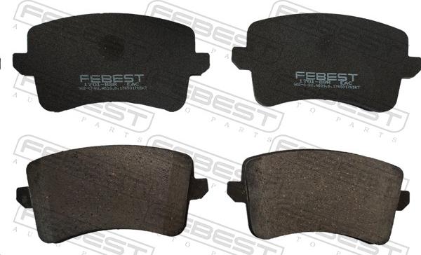Febest 1701-B8R - Гальмівні колодки, дискові гальма autocars.com.ua