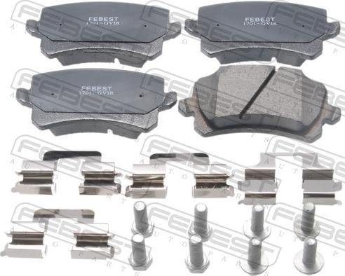 Febest 1701-GVIR - Гальмівні колодки, дискові гальма autocars.com.ua