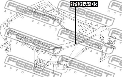 Febest 17101-A4B5 - Тросик замка капота avtokuzovplus.com.ua