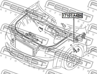 Febest 17101-A4B6 - Тросик замка капота autocars.com.ua