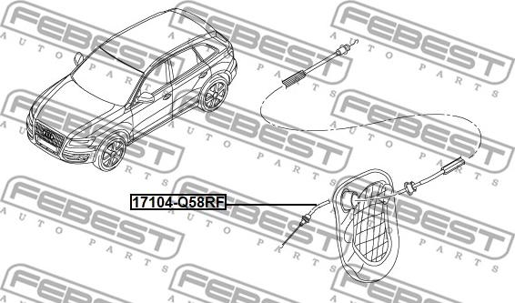 Febest 17104-Q58RF - Трос, замок дверей autocars.com.ua