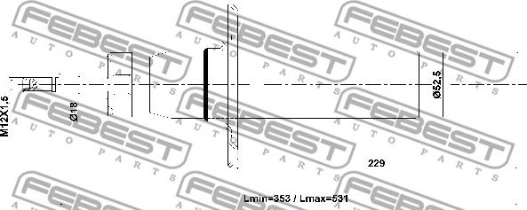 Febest 17110-002F - Амортизатор autocars.com.ua