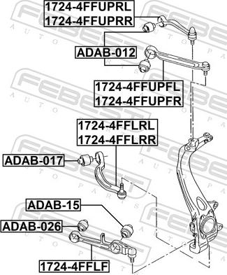 Febest 1724-4FFLRL - Рычаг подвески колеса autodnr.net