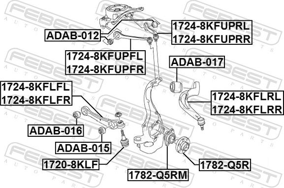 Febest 1724-8KFUPRR - Важіль незалежної підвіски колеса autocars.com.ua