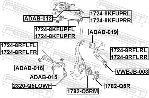 Febest 1724-8RFLFR - Рычаг подвески колеса avtokuzovplus.com.ua