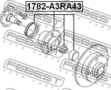 Febest 1782-A3RA43 - маточина задня autocars.com.ua