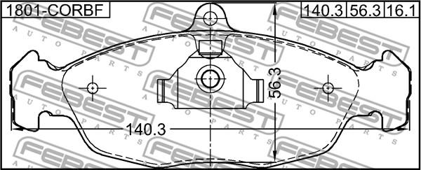 Febest 1801-CORBF - Гальмівні колодки дискові autocars.com.ua