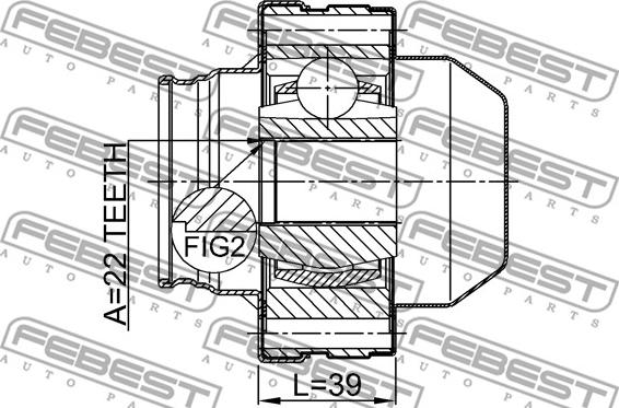 Febest 1811-ANTSHA - Шарнір, поздовжній вал autocars.com.ua