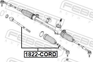 Febest 1822-CORD - Осевой шарнир, рулевая тяга autodnr.net