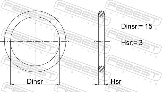 Febest 18400-003 - Прокладка, трубопровід охолоджую autocars.com.ua