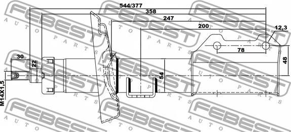 Febest 18660628FR - Амортизатор autocars.com.ua