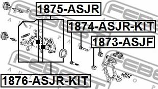 Febest 1875-ASJR - Ремкомплект, гальмівний супорт autocars.com.ua