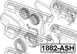 Febest 1887-ASH - Паразитний / Провідний ролик, зубчастий ремінь autocars.com.ua