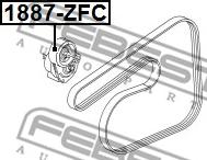 Febest 1887-ZFC - Паразитний / провідний ролик, поліклиновий ремінь autocars.com.ua