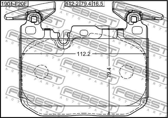 Febest 1901-F20F - Тормозные колодки, дисковые, комплект avtokuzovplus.com.ua