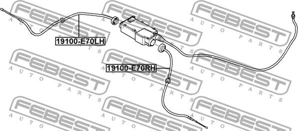 Febest 19100-E70LH - Тросик, cтояночный тормоз avtokuzovplus.com.ua