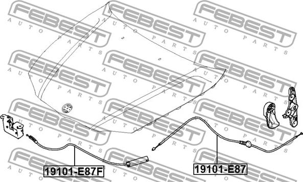 Febest 19101-E87F - Тросик замка капота autocars.com.ua