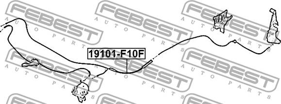 Febest 19101-F10F - Тросик замка капота autocars.com.ua