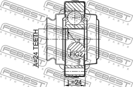 Febest 1911-E87R - Шарнирный комплект, ШРУС, приводной вал avtokuzovplus.com.ua