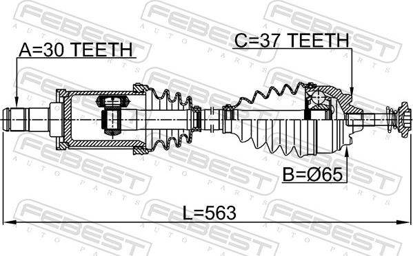 Febest 1914-F10LH - Приводной вал avtokuzovplus.com.ua