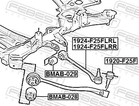 Febest 1924-F25FLRR - Рычаг подвески колеса avtokuzovplus.com.ua