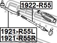 Febest 1921-R55L - Наконечник рулевой тяги, шарнир avtokuzovplus.com.ua