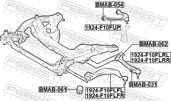 Febest BMAB-062 - Сайлентблок, важеля підвіски колеса autocars.com.ua