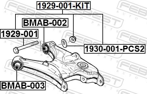 Febest 1929-001-KIT - Болт регулировки развала колёс avtokuzovplus.com.ua