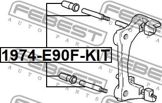 Febest 1974-E90F-KIT - Направляющий болт, корпус скобы тормоза avtokuzovplus.com.ua