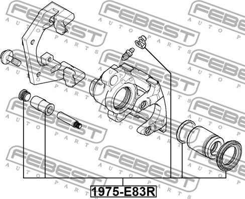 Febest 1975-E83R - Ремкомплект, гальмівний супорт autocars.com.ua