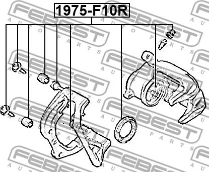 Febest 1975-F10R - Ремкомплект, гальмівний супорт autocars.com.ua