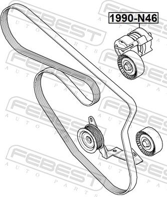 Febest 1990-N46 - Натяжитель, поликлиновый ремень autodnr.net