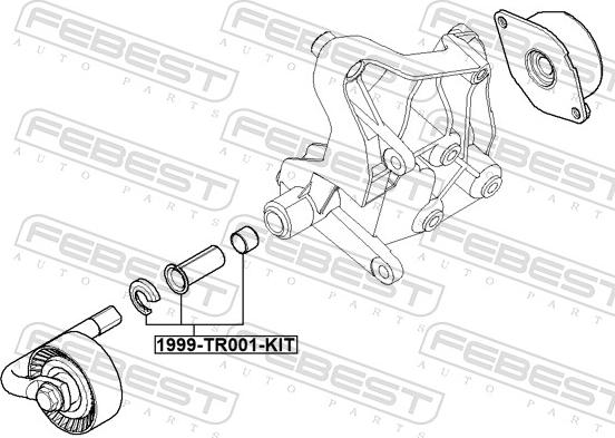 Febest 1999-TR001-KIT - Ремонтный комплект, рычаг натяжки поликлинового ремня avtokuzovplus.com.ua