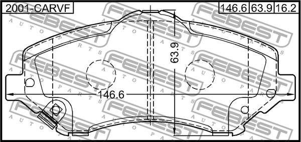 Febest 2001-CARVF - Гальмівні колодки, дискові гальма autocars.com.ua