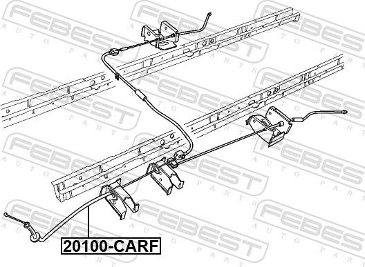 Febest 20100-CARF - Трос, гальмівна система autocars.com.ua