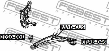 Febest 2020-001 - Несучий / направляючий шарнір autocars.com.ua